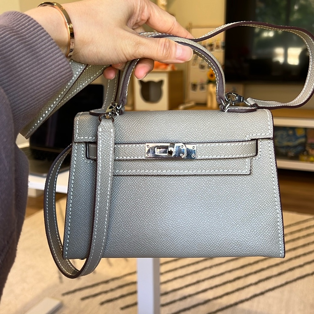 beautiful handle + crossbody mini bag (grey)